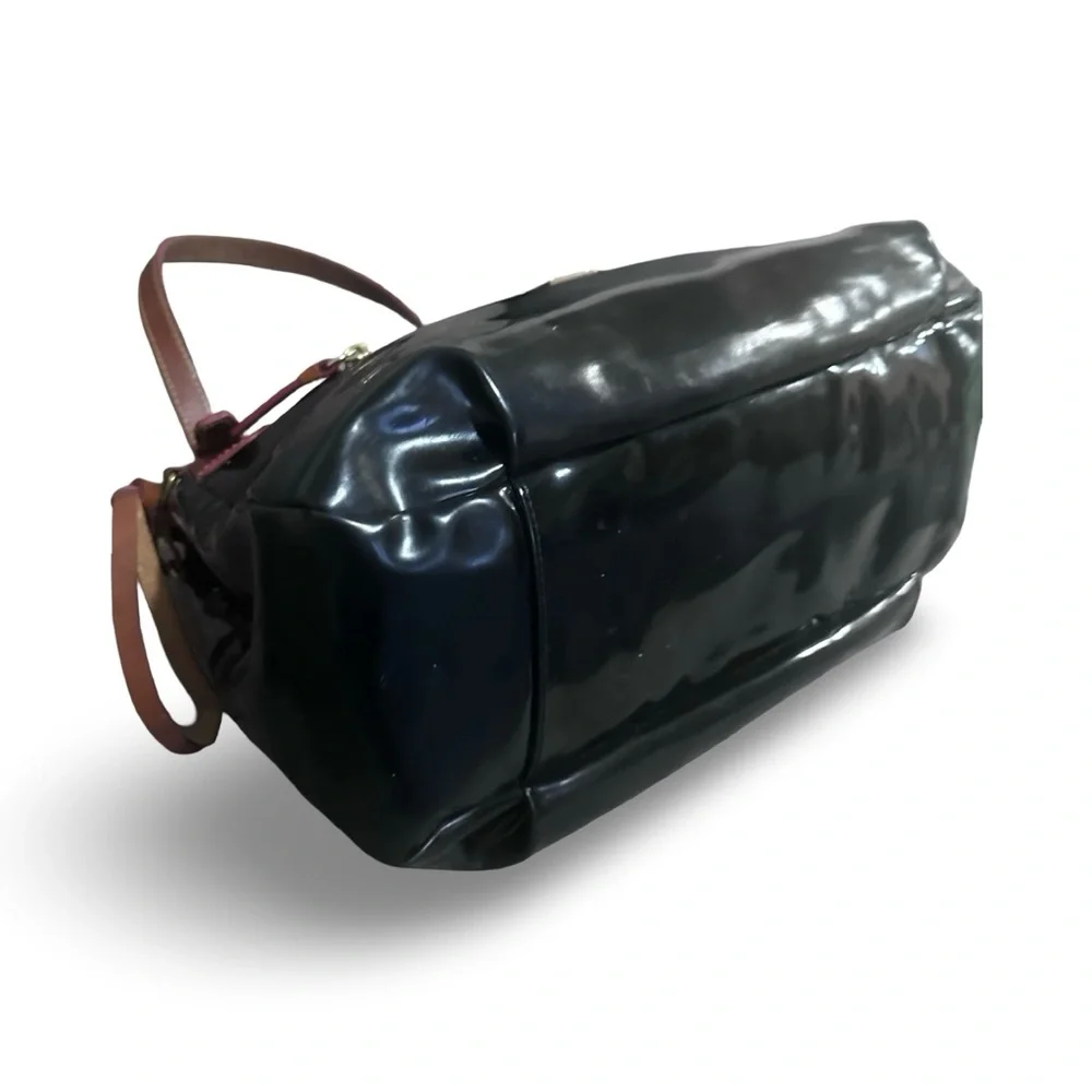 Dooney & Bourke Nina Black Patent Leather Large Satchel - Picture 10 of 13